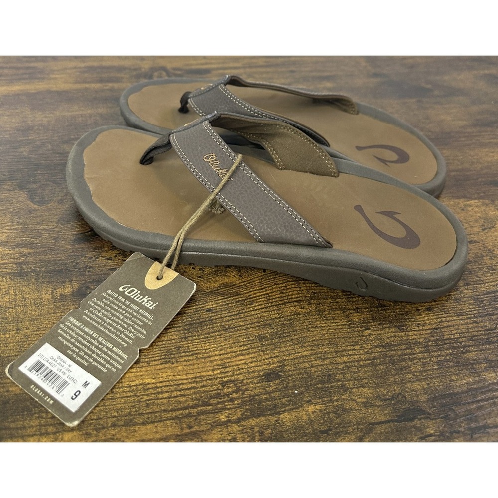 NWT Olukai Ohana Men's Best Selling Beach Comfort Sandals Size 9 Dark Java/Ray - Picture 10 of 13